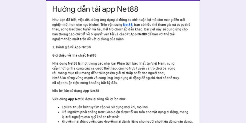 Các cách tải ứng dụng Net88 trên android hiệu quả